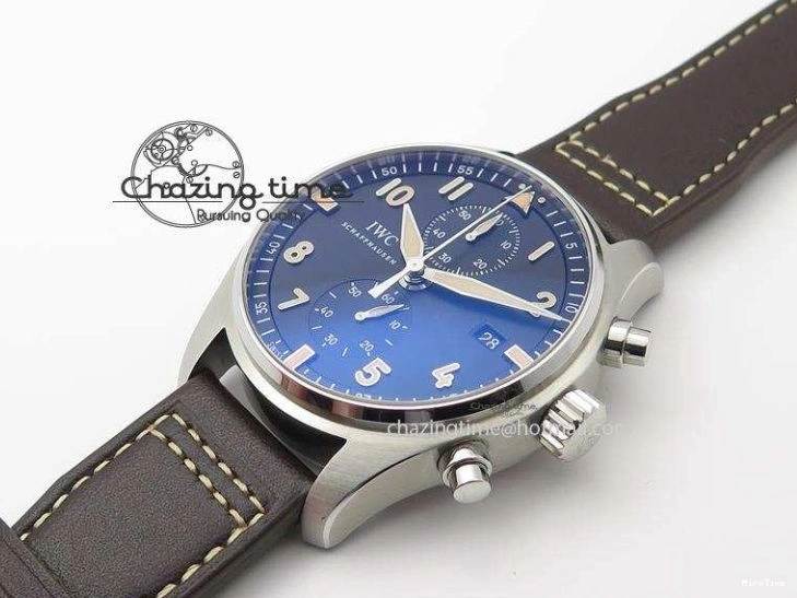 MIROTIME 0320 Pilot Chrono SS IW387808 CF3 ZF 1:1 Best Edition On Brown Leather Strap A Soft 7328